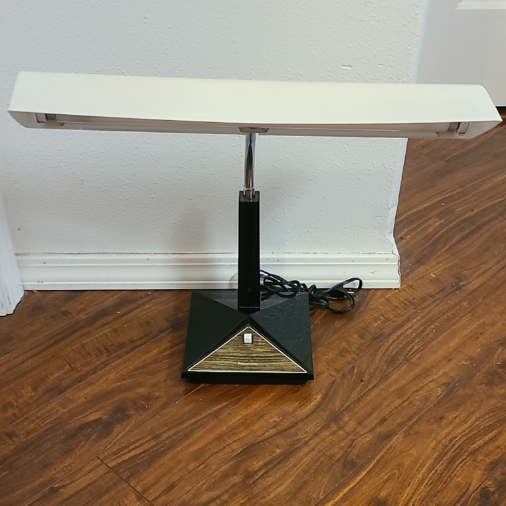 Vintage Panasonic Black and White/cream Desk Lamp